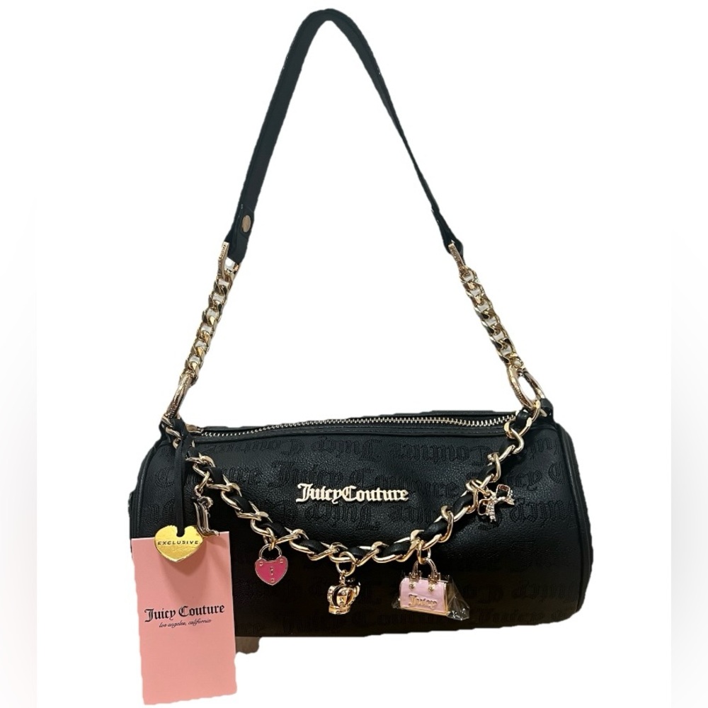 Juicy Couture Princess Charming Shoulder Barrel Bag Liquorice Black Purse